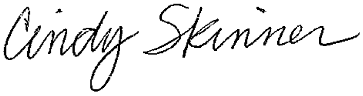 (Cindy Skinner - signature)